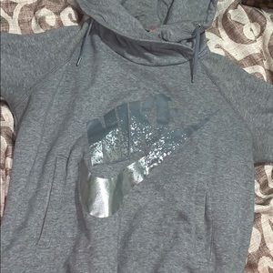 Women’s gray Nike funnel hoodie